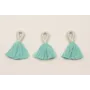 Fleco 35mm blanco y verde Turquesa /Cuentas de  Tela