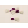 Fleco 35mm blanco y  morado /Cuentas de  Tela