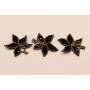 Flor Bordada Negra y Dorada 45*40mm /Cuentas de  Tela 