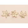 Flor Bordada Crema y Dorada 45*40mm /Cuentas de  Tela 