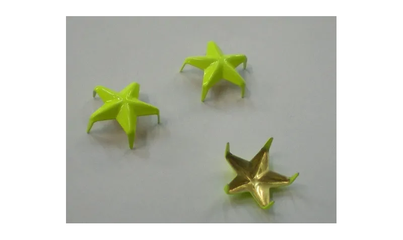 Tachuela estrella 16mm amarillo fluor / Cuentas Metálicas de Latón / Zamak