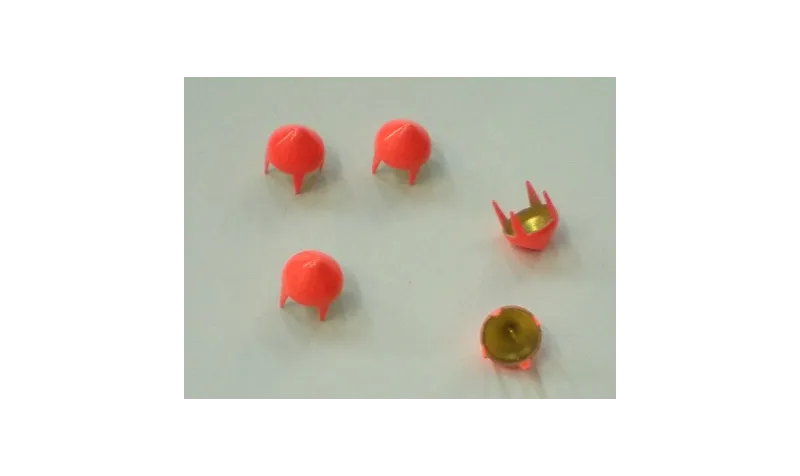 Tachuela cónica 6,5mm Naranja fluor / Cuentas Metálicas de Latón / Zamak