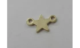 Estrella aro Doble 10*6mm Dorada / Cuentas Metálicas de Latón / Zamak