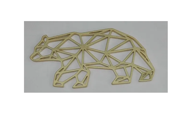 Oso Aristas Oro / Cuentas Metálicas de Latón / Zamak