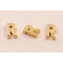 Letra R 7*6*2 Oro / Cuentas Metálicas de Latón / Zamak