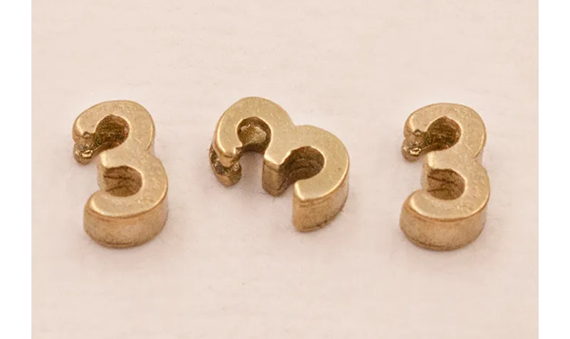 Pieza Número 3 7*6*2 Oro / Cuentas Metálicas de Latón / Zamak