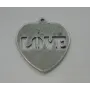 Chapa LOVE 23*23 Plata Vieja / Cuentas Metálicas de Latón / Zamak