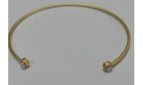 Pulsera brillos Rosa opal Oro Mate / Bases de Pulseras de Latón / Zamak