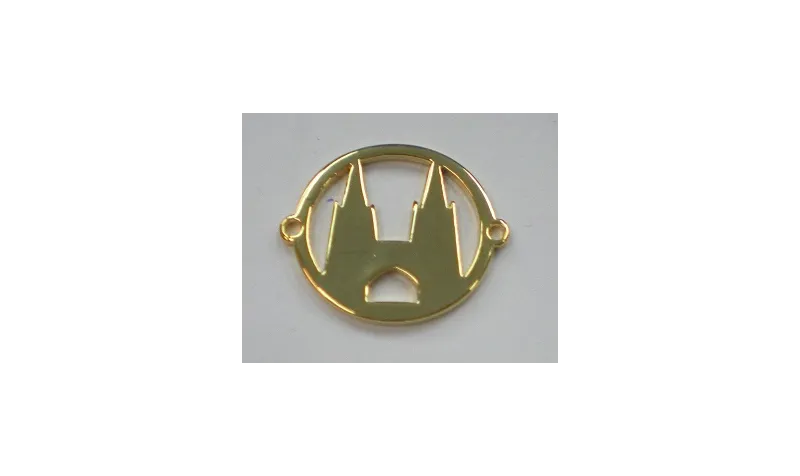 Medalla 20mm Catedral Burgos Oro / Cuentas Metálicas de Latón / Zamak