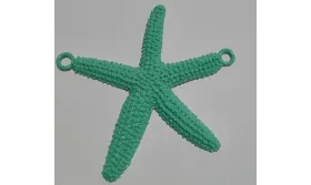 Estrella de Mar esmaltada verde Turquesa 70mm / Cuentas Metálicas de Latón / Zamak