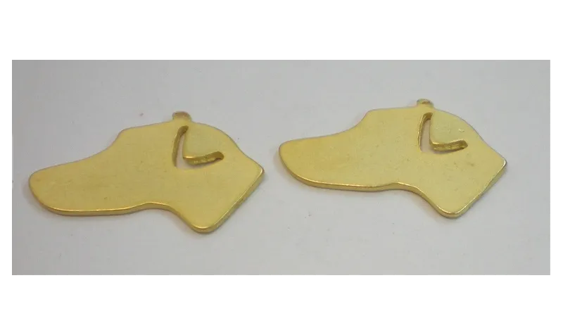 Cabeza Perro oreja levantada 20*30mm Oro Mate / Cuentas Metálicas de Latón / Zamak