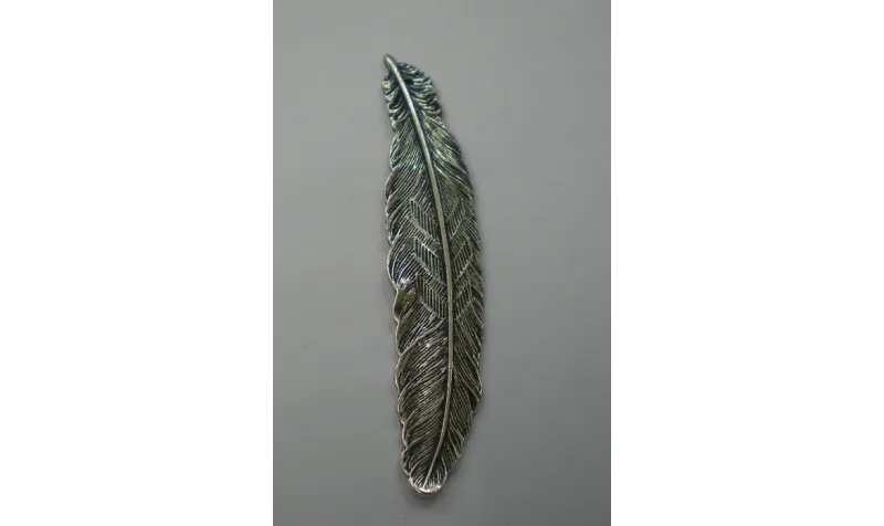 Pluma Gigante 80*17mm P.Vieja / Cuentas Metálicas de Latón / Zamak