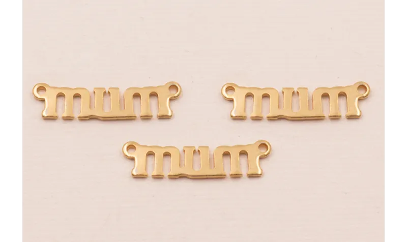 MUM 25mm Oro Mate / Cuentas Metálicas de Latón / Zamak