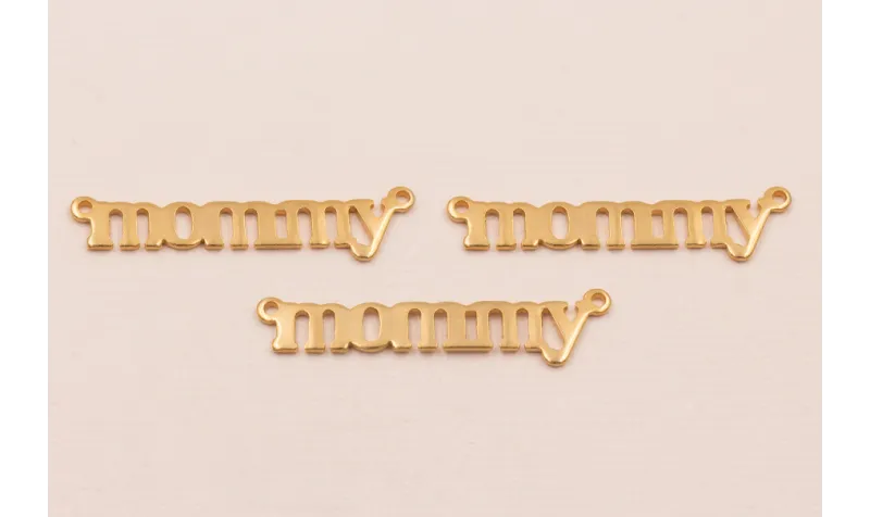 MOMMY 38mm Oro Mate / Cuentas Metálicas de Latón / Zamak