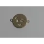 Emoticono guiño doble anilla 12mm Dorado / Cuentas Metálicas de Latón / Zamak