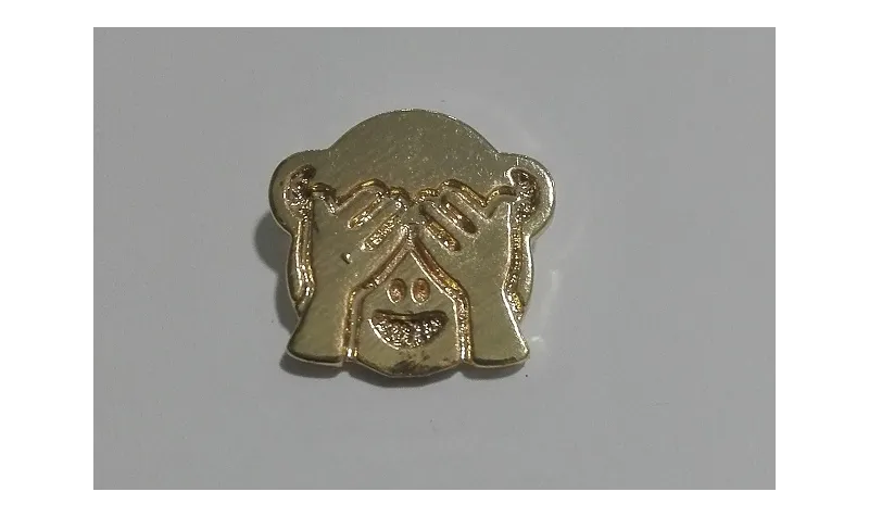 Emoticono Mono colgante 12mm Dorado / Cuentas Metálicas de Latón / Zamak