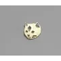 Cara Gato 10mm Oro Mate / Cuentas Metálicas de Latón / Zamak