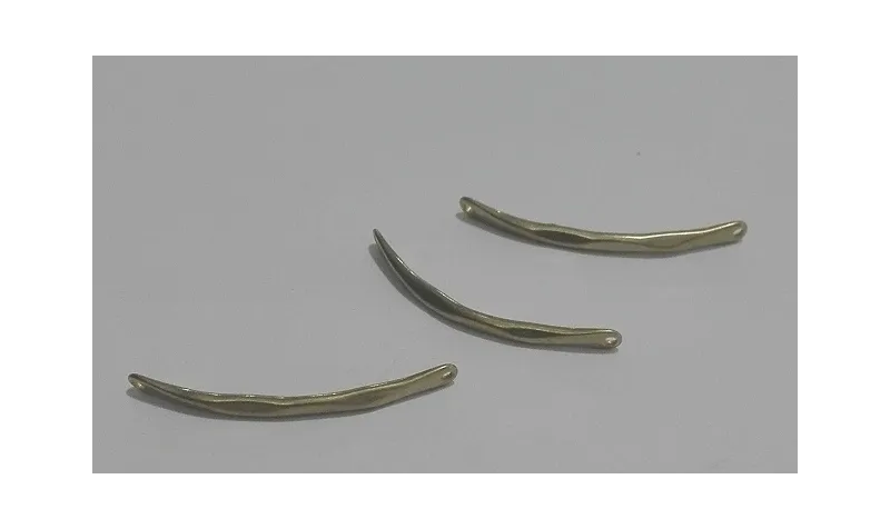 Pieza Arqueada 10mm Latón Pulido / Cuentas Metálicas de Latón / Zamak