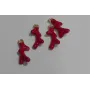 Colgante Coral esmaltado 12mm Rojo / Cuentas Metálicas de Latón / Zamak