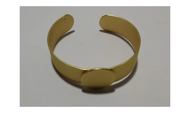 Pulsera 15mm ancho con disco de 20mm Oro Mate