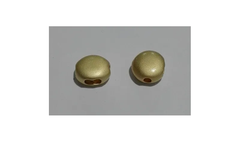 Disco doble pasante 8mm diametro Oro Mate / Cuentas Metálicas de Latón / Zamak