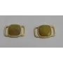 Piedra jade cuadrada 11mm Verde en metal Oro Mate / Cuentas Metálicas de Latón / Zamak