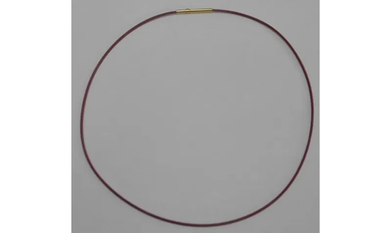 Collar acero espiral 1,4mm*42cms granate