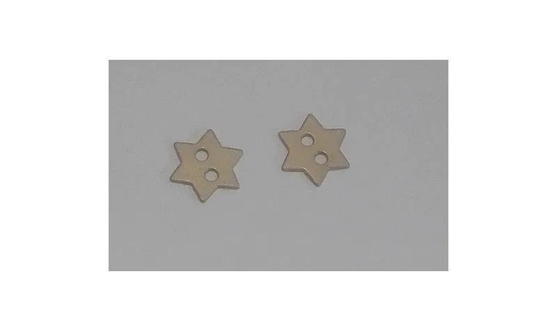 Estrella 2 agujeros 9.5mm oro mate / Cuentas Metálicas de Latón / Zamak