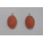 Ovalo cristal con metal 18*13mm Naranja opaco / Cuentas Metálicas de Latón / Zamak