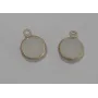 Colgante disco cristal 13*9mm Blanco Opal / Cuentas Metálicas de Latón / Zamak