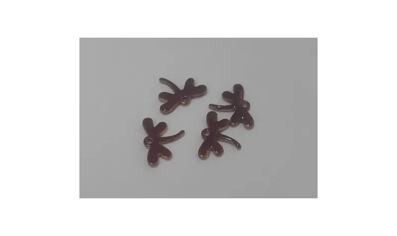 Libélula esmaltada 11*10mm granate / Cuentas Metálicas de Latón / Zamak