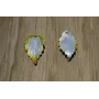 Colgante hoja 20*11mm Oro y Plata Mate / Cuentas Metálicas de Latón / Zamak