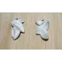 Trio de hojas 10.5*18 Plata Mate / Cuentas Metálicas de Latón / Zamak