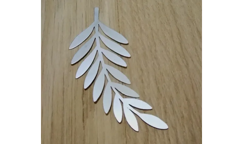 Hola Palmera Plana 60*24mm Plata Mate / Cuentas Metálicas de Latón / Zamak