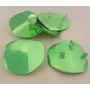 Lámina aluminio redondeada 32mm verde metalizado / Cuentas Metálicas de Latón / Zamak