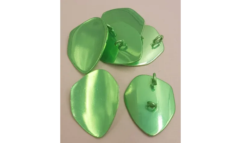 Lámina aluminio ovalada 25*20mm verde metalizado / Cuentas Metálicas de Latón / Zamak