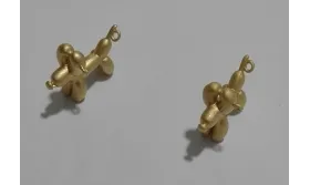 Perrito Globoflexia 17*13mm Oro Mate / Cuentas Metálicas de Latón / Zamak