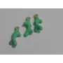 Colgante Coral esmaltado 12mm verde / Cuentas Metálicas de Latón / Zamak