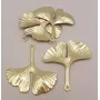 Colgante Hoja de Gingko 26*27mm Oro Mate / Cuentas Metálicas de Latón / Zamak