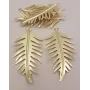 Colgante Hoja 50mm Oro Mate / Cuentas Metálicas de Latón / Zamak