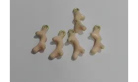 Colgante Coral esmaltado 12mm Rosa / Cuentas Metálicas de Latón / Zamak