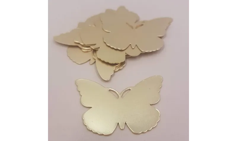 Mariposa 37,5*23,5mm Oro Mate / Cuentas Metálicas de Latón / Zamak