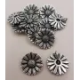 Flor 12*12 Plata Vieja / Cuentas Metálicas de Latón / Zamak