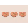 Pieza Corazón esmaltado 11*9mm Rosa 2 agujeros / Cuentas Metálicas de Latón / Zamak
