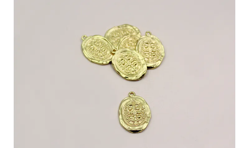 Chapa Ovalada 29*20mm Oro Mate
