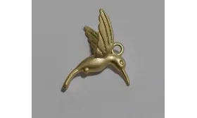 Colibri 15*19mm Oro Mate / Cuentas Metálicas de Latón / Zamak