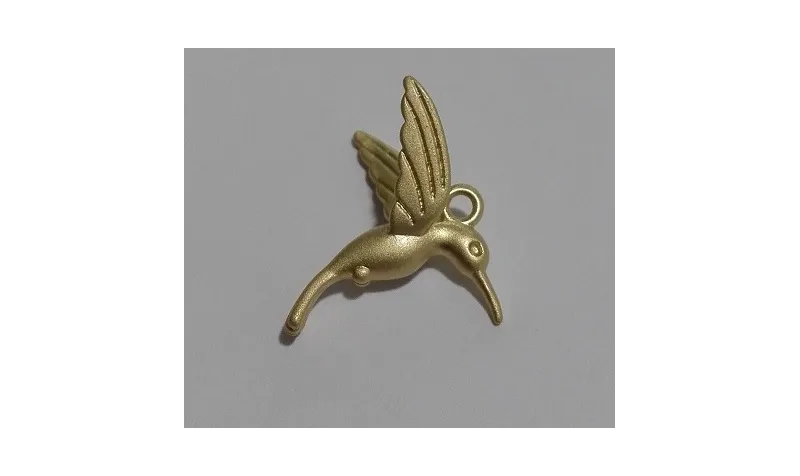 Colibri 15*19mm Oro Mate / Cuentas Metálicas de Latón / Zamak