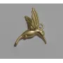 Colibri 15*19mm Oro Mate / Cuentas Metálicas de Latón / Zamak