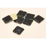 Pieza cuadrada esmaltada 22*22mm Negro / Cuentas Metálicas de Latón / Zamak