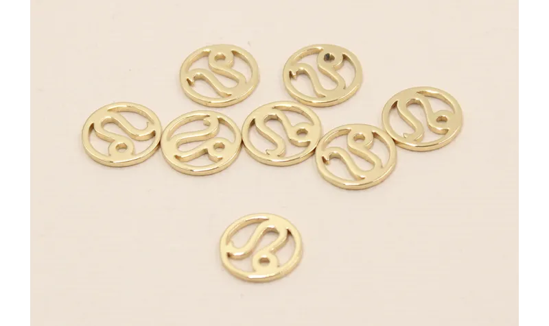 Disco 10mm signo Zodiaco Leo Oro